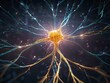 
image of a neuron illuminated by neurological impulse