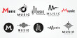 © Si Tolan - set bundle Music logo design collection with gradient style