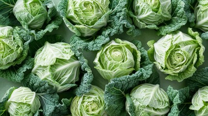 Wall Mural - Fresh cabbage against a clean white background