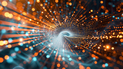Abstract technology background of high speed global data transfer, ultra fast broadband and connection, digital cyber space, ai concept 