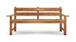 © Mark - Bench in the park or backyard for decoration. Realistic modern illustration set of the front view. Empty garden or street furniture. Light brown urban exterior furniture.