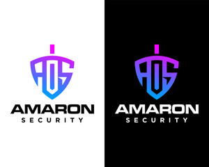 Wall Mural - Letter A S monogram shield security protection logo design.