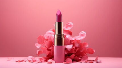 Pink lipstick. 