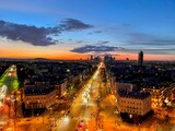 Fototapeta Fototapety Paryż - Zachód słońca z Łuku Triumfalnego. Paryż.