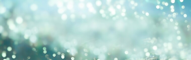 Wall Mural - abstract blue and green bokeh background - christmas or spring concept - blurred bokeh circles