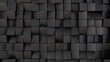 Abstract black background. Black bloks. 3d render illustration
