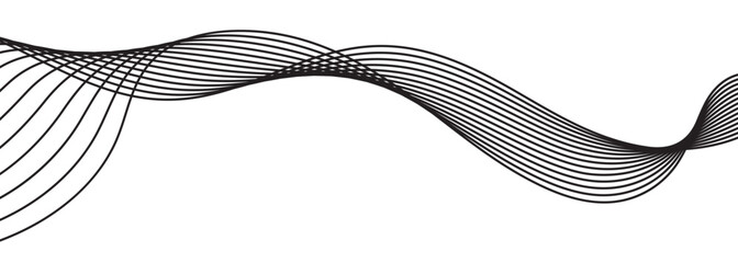Wall Mural - thin line wavy abstract vector background. curve wave seamless pattern. line art striped graphic tem