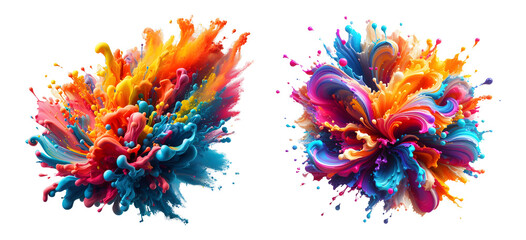 color splashes on transparent background