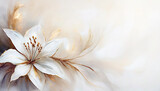 Fototapeta Storczyk - Jasne tło, kwiat biała lilia. Puste miejsce
