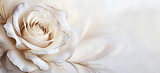 Fototapeta Kwiaty - Biała róża, pastelowy makro kwiat. Puste miejsce, zaproszenie