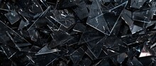 Black Broken Glass Big Pieces Background