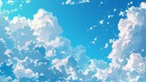 Fototapeta  - Gossamer clouds drift lazily in a sky of endless summer blue.
