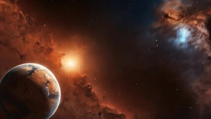 Wall Mural - Nebula and galaxies in space. Abstract cosmos background