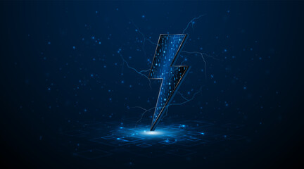 Fototapete - Abstract energy or lightning symbol. Innovative concept of technology circuit boards related to electric power or renewable energy. vector illustration