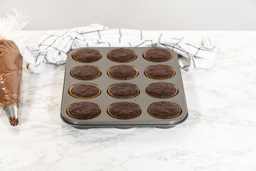 Poster - Baking Chocolate Cupcakes with Decadent Chocolate Frosting