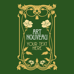 Canvas Print - vector vintage items: label art nouveau	
