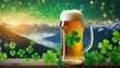 st patrick day beer wallpaper texted Cold beer with clovers inside banner, St. Patrick's Day Holiday,