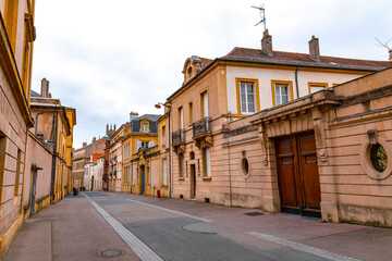 Wall Mural - Street view and typical french buildings in Metz, France