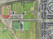 Amateur sports field, aerial top down images, outlines of different types of sports fields. Complex facility overview. The Netherlands.