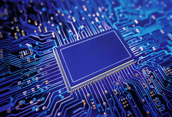 Fototapete - Intricate 3D digital concept of a microchip showcasing connectivity and technology networks