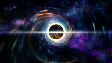 Wall Mural - Flight to a black hole in outer space.
