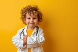 Fototapeta  - toddler as a doctor on bright background
