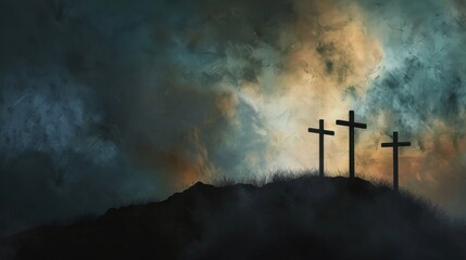 Minimalist interpretation of the silhouette of crosses