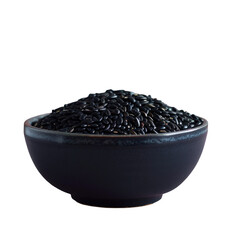 Wall Mural - A bowl of black rice on a Transparent Background