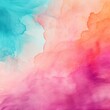 Aqua Fuchsia Apricot abstract watercolor paint background barely noticeable with liquid fluid texture for background, banner with copy space and blank text area