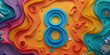 Unendlichkeit Symbol Zahl 8 in Regenbogenfarben, ai generativ