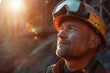portrait copper mine worker, morning light