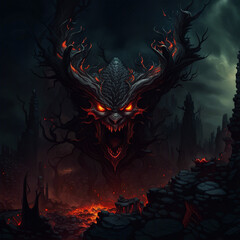 Wall Mural - hell illustration background