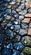 © wilaiwan - Vibrant Mosaic Tile Art: Water Droplets Poised on a Tension-Filled Surface