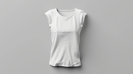 Wall Mural - Tank top front view template for a sleeveless black and white female t-shirt mockup. Women's sportswear, casual wear, and blank apparel design isolated on a grey background.