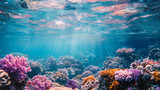 Fototapeta Do akwarium - underwater scene with tropical fish and corals