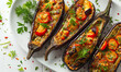 Veggie Paradise: Delicious Baked Eggplants Stuffed with Colorful Vegetables and Herbs