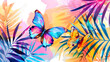 Vibrant Watercolor Butterfly Clipart: A Rainbow of Tropical Beauty for Greeting Cards and Invitations
