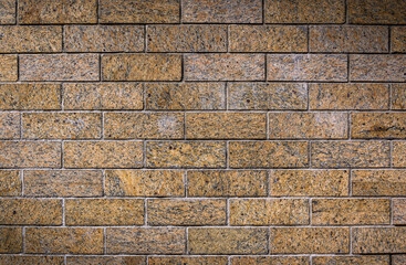 Wall Mural - Old yellow brick wall background and texture