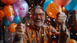 Older Man Holding Balloons - Celebrating Retirement, Milestone Birthday or Anniversary