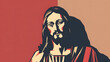 Biblical illustration of the holy Jesus christ, religious graphic