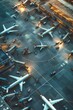 airport airplanes bird's eye view Generative AI