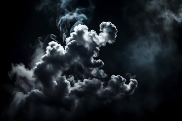 Wall Mural - Smoke on dark background with copyspace