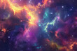 A colorful space with many stars and clouds