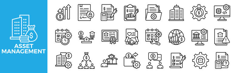 Asset Management icon set for design elements