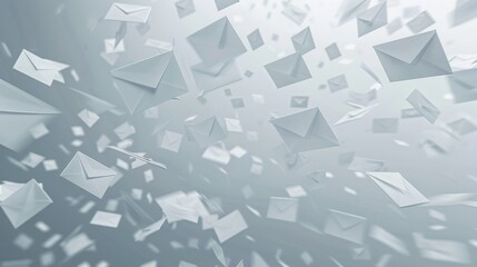 image representing an email, newsletter, post, abstract, plain background, for blog post on business emails, 16:9
