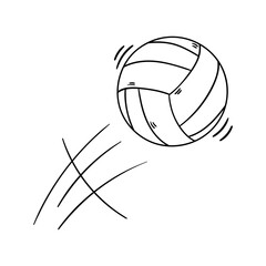 Wall Mural - Volleyball vector icon in doodle style. Symbol in simple design. Cartoon object hand drawn isolated on white background.