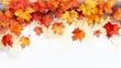 Watercolor Autumn Leaves Painting on White Background Generative AI