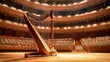 Elegance in Strings: Harp in Concert Hall. Generative ai