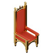 Golden with red isometric royal throne isolated on white background. 3d rendering    
