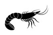 shrimp fish silhouette  vector illustration